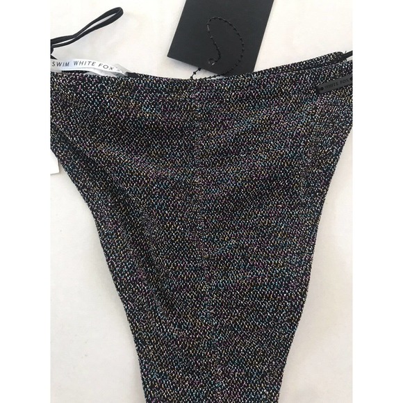 White Fox Boutique Boardwalk Rainbow Lurex String Bikini Bottom Swim - Picture 8 of 11